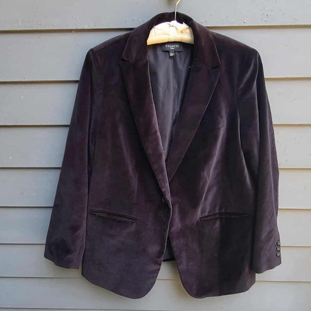 Talbots Blact Velveteen Jacket size 12W